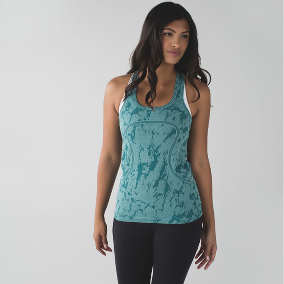 lululemon athletica Tops - Lululemon Swiftly Tech Racerback Heathered Forage Teal 4